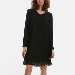 Tacera Tunic Shift Cocktail Dress Long Sleeve Office/Career Lagenlook Size Small